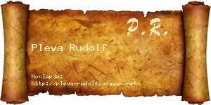 Pleva Rudolf névjegykártya